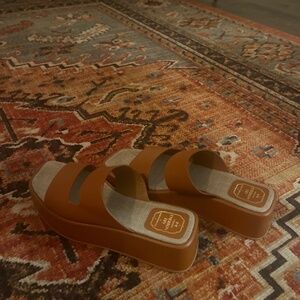 Emerson Fry PLATFORM SLIDE - ALMOND LEATHER